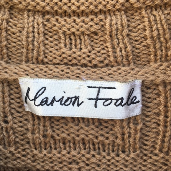 Marion Foale Handknit Wool Cardigan Camel Tan XL - Picture 3 of 15